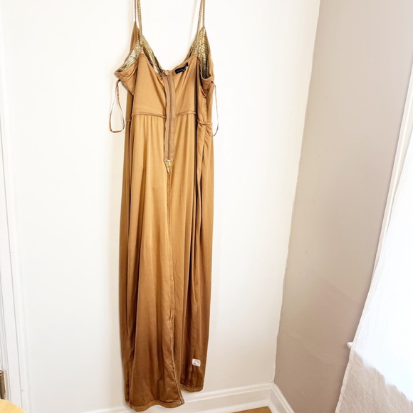 JLUXLABEL Bodycon Metallic Gold Maxi Dress, Fully Lined - Picture 13 of 16